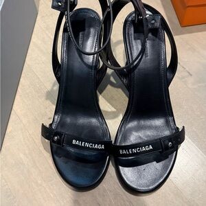 Balenciaga Black Strappy Sandals